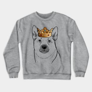 Norwegian Buhund Dog King Queen Wearing Crown Crewneck Sweatshirt